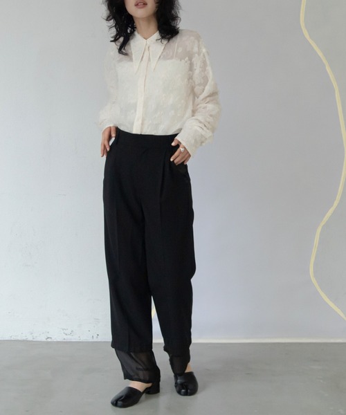 VACANCY（ヴァカンシー）の「バリモア襟カットジャガードシアーシャツ（シャツ/ブラウス・レディース・ネイビー/グリーン/アイボリー・FREE）」の13枚目の写真