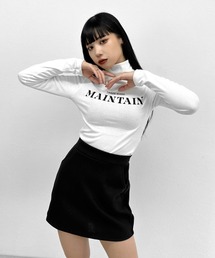 High neck logo cropped tops / ハイネックロゴクロップドトップス
