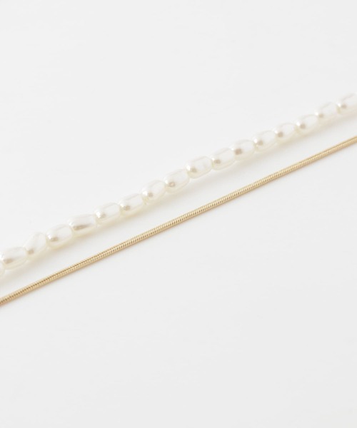 SMELLY（スメリー）の「パールスネークチェーン2セットネックレス（ネックレス・レディース・ゴールド系その他・-）」の3枚目の写真