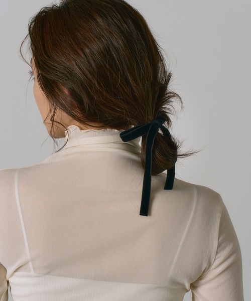 VATSURICA（バツリカ）の「【全色再入荷】〈VATSURICA〉バツリカ / ベロア リボンヘアゴム2（ヘアゴム・レディース・ブラック/ブラウン/ベージュ/グレー/グリーン・FREE）」の15枚目の写真