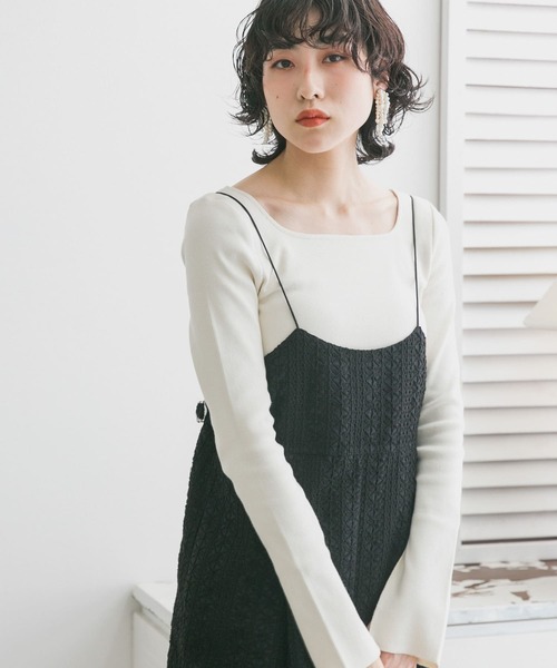 KBF(ケイビーエフ)の「illi バックUネックカップインロンTEE(Tシャツ/カットソー・レディース・チャコールグレー/アイボリー/ダークブラウン・ONE)」の20枚目の写真