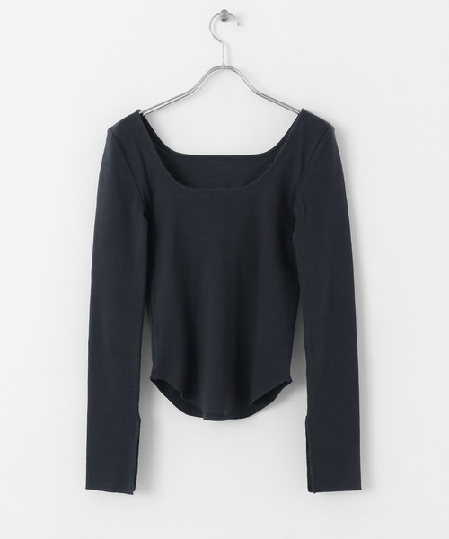 KBF(ケイビーエフ)の「illi バックUネックカップインロンTEE(Tシャツ/カットソー・レディース・チャコールグレー/アイボリー/ダークブラウン・ONE)」の8枚目の写真