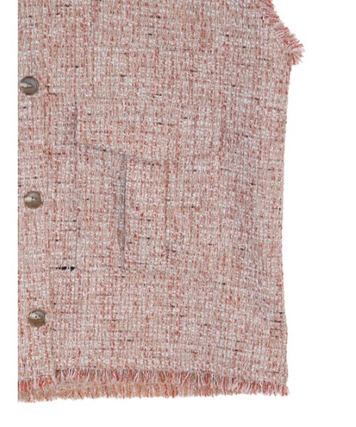 AMAIL（アマイル）の「Tweed cutting box vest（ベスト・レディース・ブラック/ピンク・FREE）」の10枚目の写真
