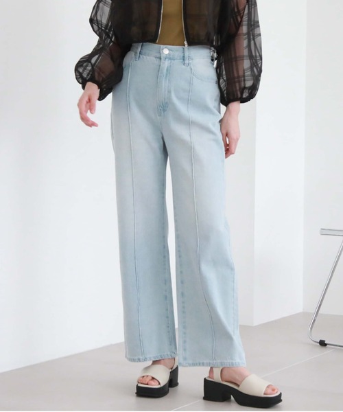 archives（アルシーヴ）の「センターシームデニムパンツ（デニムパンツ・レディース・ブルー/サックスブルー・SMALL/MEDIUM）」の2枚目の写真