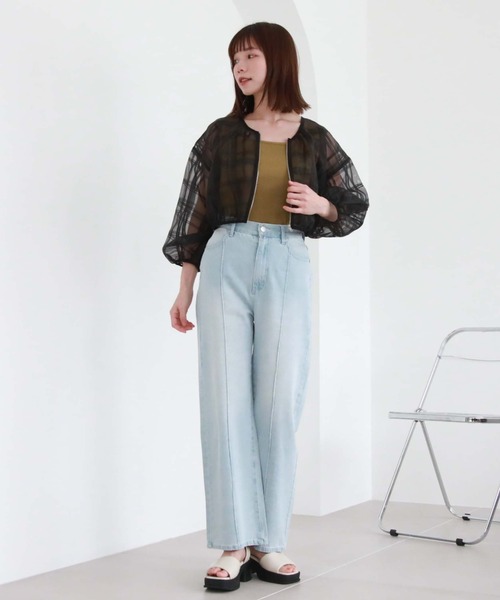 archives（アルシーヴ）の「センターシームデニムパンツ（デニムパンツ・レディース・ブルー/サックスブルー・SMALL/MEDIUM）」の6枚目の写真