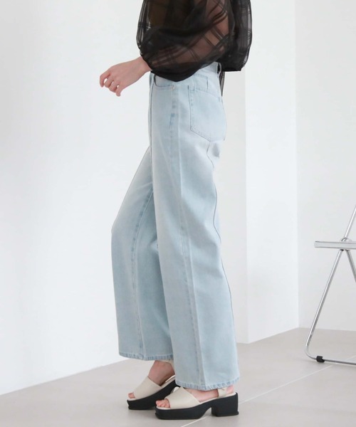 archives（アルシーヴ）の「センターシームデニムパンツ（デニムパンツ・レディース・ブルー/サックスブルー・SMALL/MEDIUM）」の4枚目の写真