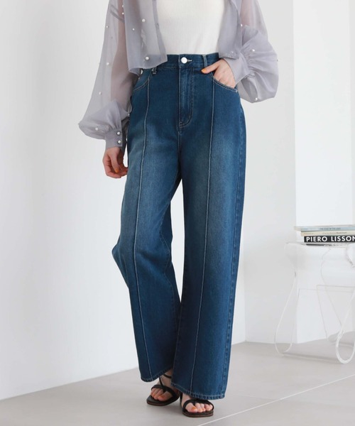 archives（アルシーヴ）の「センターシームデニムパンツ（デニムパンツ・レディース・ブルー/サックスブルー・SMALL/MEDIUM）」の12枚目の写真