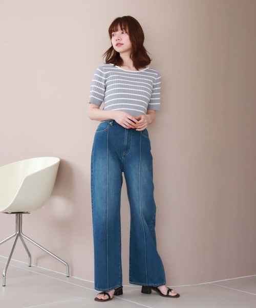 archives（アルシーヴ）の「センターシームデニムパンツ（デニムパンツ・レディース・ブルー/サックスブルー・SMALL/MEDIUM）」の9枚目の写真