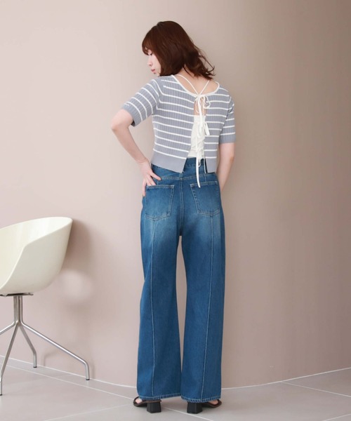 archives（アルシーヴ）の「センターシームデニムパンツ（デニムパンツ・レディース・ブルー/サックスブルー・SMALL/MEDIUM）」の10枚目の写真