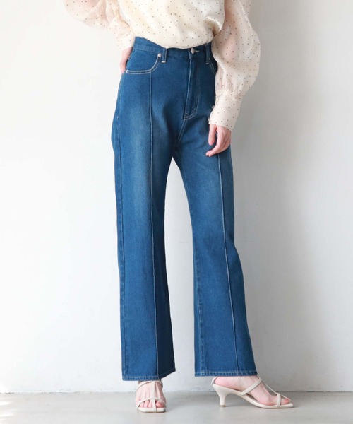 archives（アルシーヴ）の「センターシームデニムパンツ（デニムパンツ・レディース・ブルー/サックスブルー・SMALL/MEDIUM）」の17枚目の写真