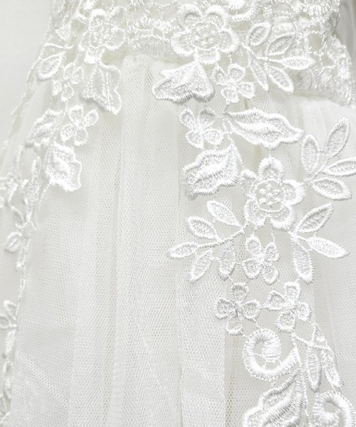 DAY CLOSET（デイ クローゼット）の「キッズ ノースリーブバックリボン刺繍レースチュールドレス（ドレス・キッズ・ホワイト・110cm/140cm/150cm/130cm/120cm/160cm）」の9枚目の写真