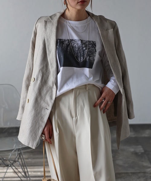 Bonjour Sagan(ボンジュールサガン)の「フロントプリントロンT(Tシャツ/カットソー・レディース・ホワイト・FREE)」の7枚目の写真