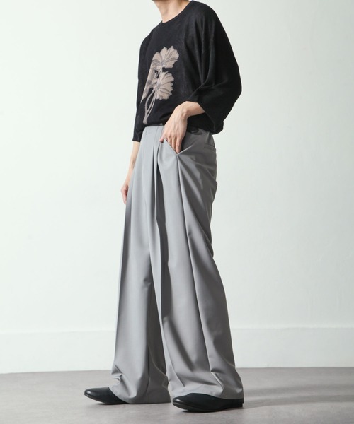 NILWAY（ニルウェイ）の「花柄ジャガード オーバーサイズニット（ニット/セーター・メンズ・ブラック/ライトグレー/チャコール・MEDIUM/LARGE）」の17枚目の写真