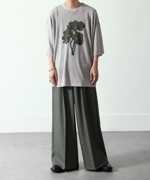 NILWAY（ニルウェイ）の「花柄ジャガード オーバーサイズニット（ニット/セーター・メンズ・ブラック/ライトグレー/チャコール・MEDIUM/LARGE）」の10枚目の写真