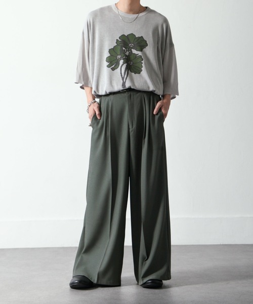 NILWAY（ニルウェイ）の「花柄ジャガード オーバーサイズニット（ニット/セーター・メンズ・ブラック/ライトグレー/チャコール・MEDIUM/LARGE）」の16枚目の写真