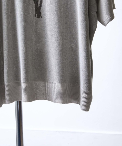 NILWAY（ニルウェイ）の「花柄ジャガード オーバーサイズニット（ニット/セーター・メンズ・ブラック/ライトグレー/チャコール・MEDIUM/LARGE）」の18枚目の写真