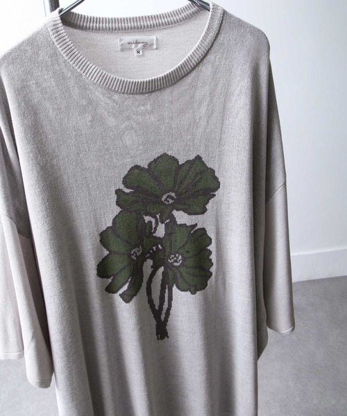 NILWAY（ニルウェイ）の「花柄ジャガード オーバーサイズニット（ニット/セーター・メンズ・ブラック/ライトグレー/チャコール・MEDIUM/LARGE）」の11枚目の写真