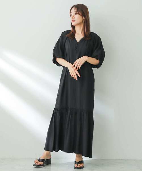 SENSE OF PLACE by URBAN RESEARCH(センスオブプレイスバイアーバンリサーチ)の「バルーンスリーブワンピース(ワンピース・レディース・アイボリー/ブラック/オレンジ・ONE)」の16枚目の写真