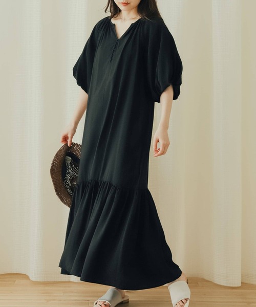 SENSE OF PLACE by URBAN RESEARCH(センスオブプレイスバイアーバンリサーチ)の「バルーンスリーブワンピース(ワンピース・レディース・アイボリー/ブラック/オレンジ・ONE)」の19枚目の写真