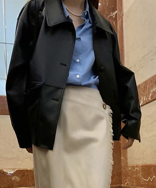 Ulysses（ユリシス）の「モード感漂う。PUエコレザーショートジャケット（その他アウター・レディース・ブラック・F）」の11枚目の写真