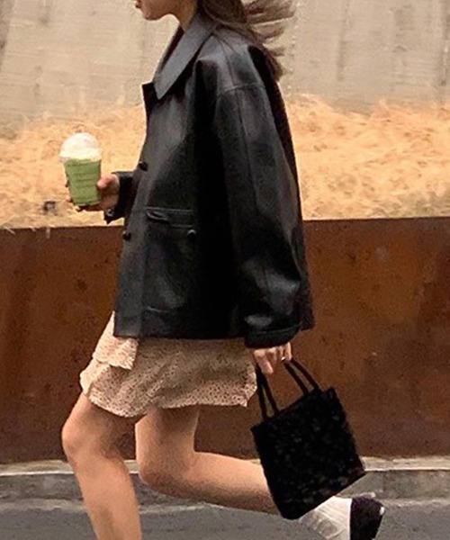 Ulysses（ユリシス）の「モード感漂う。PUエコレザーショートジャケット（その他アウター・レディース・ブラック・F）」の10枚目の写真