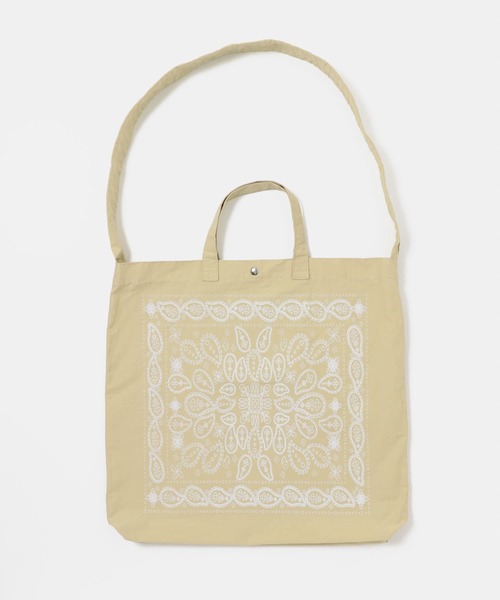 RODE SKO（ロデスコ）の「リップストップダブルショルダー柄トート（トートバッグ・メンズ・ベージュ・ONE）」の6枚目の写真