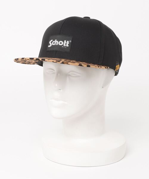 SHOTT レオパード　フラットブリムキャップ Schott ショット キャップPATTERN BRIM FLAT VISOR CAP | WEST WELL