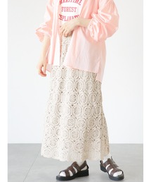 ehka sopo | クロシェ風レースフレアースカート(スカート)