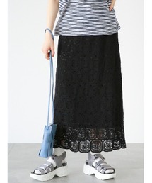 ehka sopo | クロシェ風レースフレアースカート(スカート)