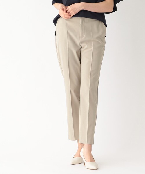 OPAQUE.CLIP（オペークドットクリップ）の「◆セットアップ対応 リネンライクテーパードパンツ【マシンウオッシャブル/抗ピリング】（その他パンツ・レディース・ネイビー/ベージュ・38/42/40/36）」の2枚目の写真