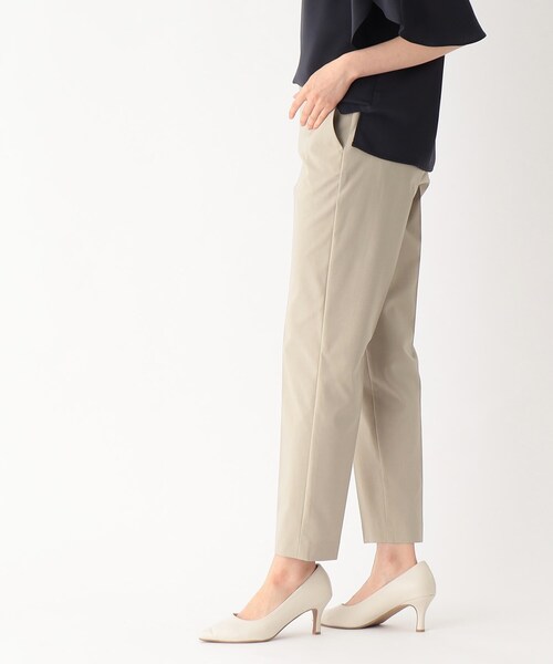 OPAQUE.CLIP（オペークドットクリップ）の「◆セットアップ対応 リネンライクテーパードパンツ【マシンウオッシャブル/抗ピリング】（その他パンツ・レディース・ネイビー/ベージュ・38/42/40/36）」の6枚目の写真