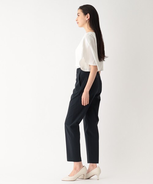 OPAQUE.CLIP（オペークドットクリップ）の「◆セットアップ対応 リネンライクテーパードパンツ【マシンウオッシャブル/抗ピリング】（その他パンツ・レディース・ネイビー/ベージュ・38/42/40/36）」の11枚目の写真