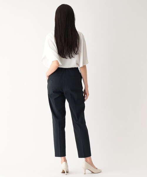 OPAQUE.CLIP（オペークドットクリップ）の「◆セットアップ対応 リネンライクテーパードパンツ【マシンウオッシャブル/抗ピリング】（その他パンツ・レディース・ネイビー/ベージュ・38/42/40/36）」の20枚目の写真