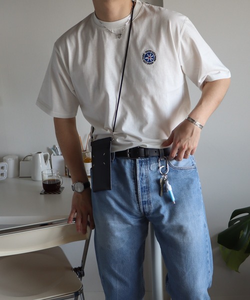 __gram.(スペースグラム)の「フラワーワッペン刺繍Tシャツ(Tシャツ/カットソー・メンズ・ホワイト/ホワイト×ネイビー/ブラック/ホワイト×グリーン・M/L)」の5枚目の写真