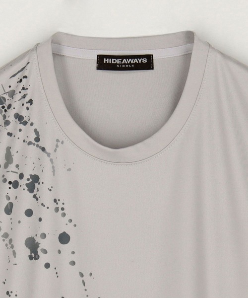 HIDEAWAYS NICOLE(ハイダウェイニコル)の「スプラッター柄プリント半袖Tシャツ(Tシャツ/カットソー・メンズ・オフホワイト/ブラック/ライトベージュ・MEDIUM/LARGE/X-LARGE)」の9枚目の写真