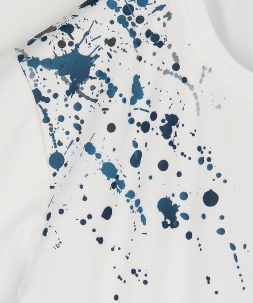 HIDEAWAYS NICOLE(ハイダウェイニコル)の「スプラッター柄プリント半袖Tシャツ(Tシャツ/カットソー・メンズ・オフホワイト/ブラック/ライトベージュ・MEDIUM/LARGE/X-LARGE)」の12枚目の写真
