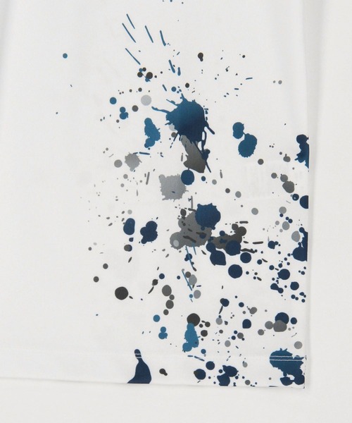 HIDEAWAYS NICOLE(ハイダウェイニコル)の「スプラッター柄プリント半袖Tシャツ(Tシャツ/カットソー・メンズ・オフホワイト/ブラック/ライトベージュ・MEDIUM/LARGE/X-LARGE)」の13枚目の写真