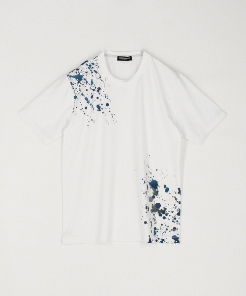 HIDEAWAYS NICOLE(ハイダウェイニコル)の「スプラッター柄プリント半袖Tシャツ(Tシャツ/カットソー・メンズ・オフホワイト/ブラック/ライトベージュ・MEDIUM/LARGE/X-LARGE)」の22枚目の写真