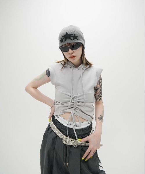 XU(エックスユー)の「韓国ファッション XU エックスユー star beanie スター ビーニー ニット帽(ニットキャップ/ビーニー・メンズ・ネイビー/ベージュ/グレー・ONE SIZE)」の7枚目の写真