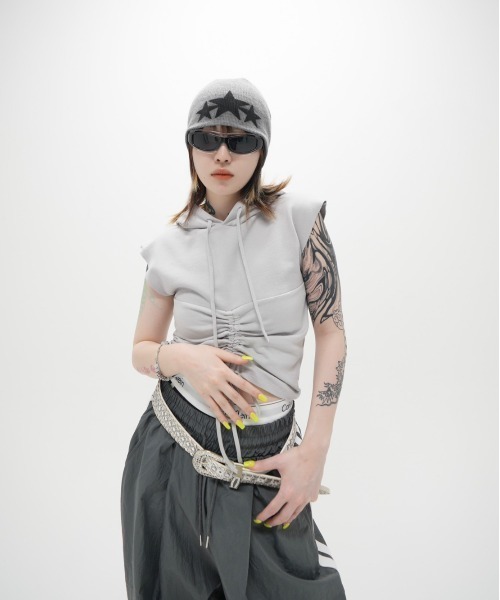 XU(エックスユー)の「韓国ファッション XU エックスユー star beanie スター ビーニー ニット帽(ニットキャップ/ビーニー・メンズ・ネイビー/ベージュ/グレー・ONE SIZE)」の8枚目の写真