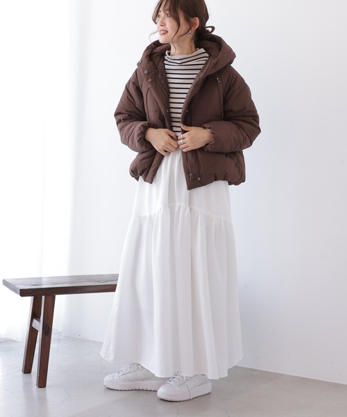 frames RAY CASSIN(フレームスレイカズン)の「中綿ショートダウン(ダウンジャケット/コート・レディース・ブラウン/ベージュ/キナリ/ブラック・FREE)」の8枚目の写真