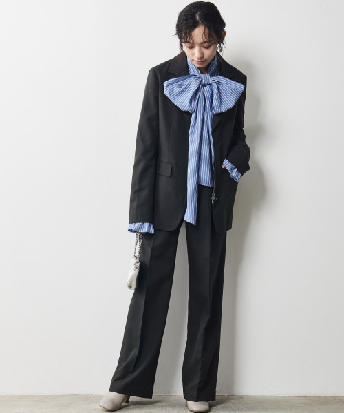 CHIC STYLE（シックスタイル）の「＜大きいサイズ＞フロントジップテーラードジャケット シックスタイル（テーラードジャケット・レディース・グレー/ブラック・L/3L/4L/LL/5L）」の17枚目の写真