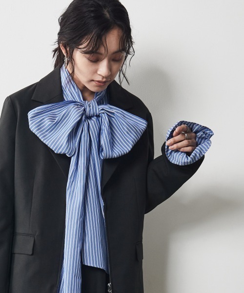 CHIC STYLE（シックスタイル）の「＜大きいサイズ＞フロントジップテーラードジャケット シックスタイル（テーラードジャケット・レディース・グレー/ブラック・L/3L/4L/LL/5L）」の20枚目の写真