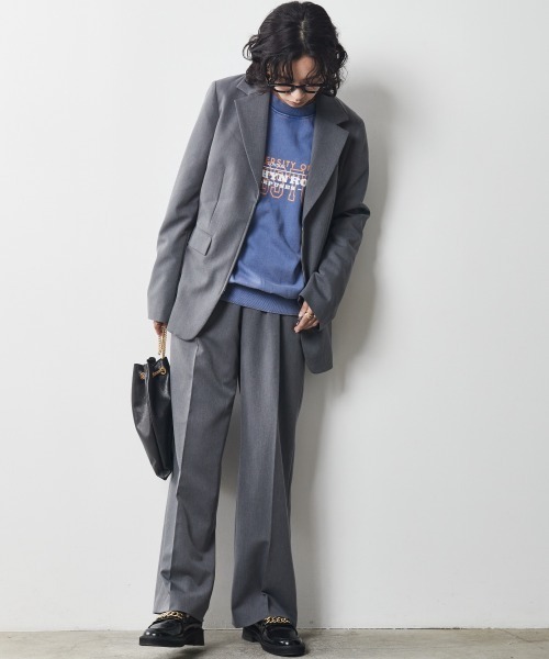 CHIC STYLE（シックスタイル）の「＜大きいサイズ＞フロントジップテーラードジャケット シックスタイル（テーラードジャケット・レディース・グレー/ブラック・L/3L/4L/LL/5L）」の8枚目の写真