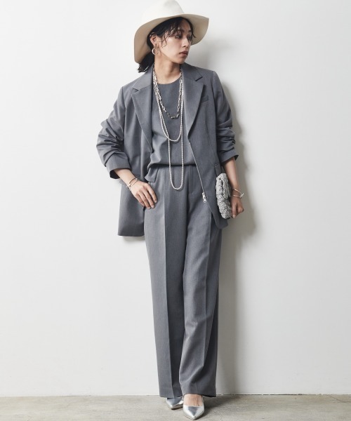 CHIC STYLE（シックスタイル）の「＜大きいサイズ＞フロントジップテーラードジャケット シックスタイル（テーラードジャケット・レディース・グレー/ブラック・L/3L/4L/LL/5L）」の12枚目の写真