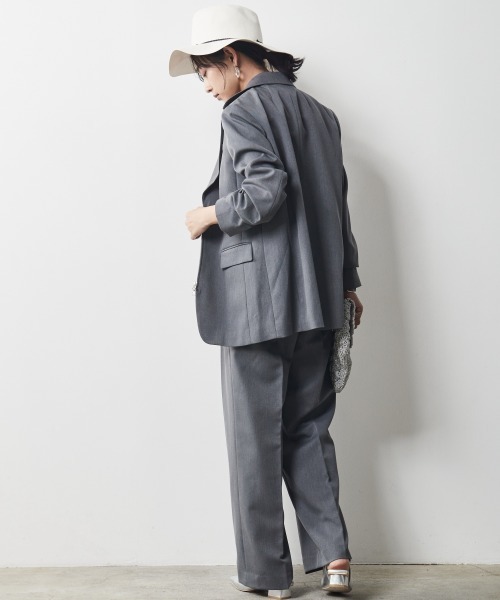 CHIC STYLE（シックスタイル）の「＜大きいサイズ＞フロントジップテーラードジャケット シックスタイル（テーラードジャケット・レディース・グレー/ブラック・L/3L/4L/LL/5L）」の14枚目の写真