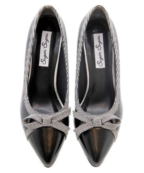 Sugar Sugar（シュガーシュガー）の「【SUGAR SUGAR シュガーシュガー】リボンヒールパンプス（パンプス・レディース・ブラック/ピンク・22.5cm/23.5cm/24.5cm/23.0cm/24.0cm）」の8枚目の写真