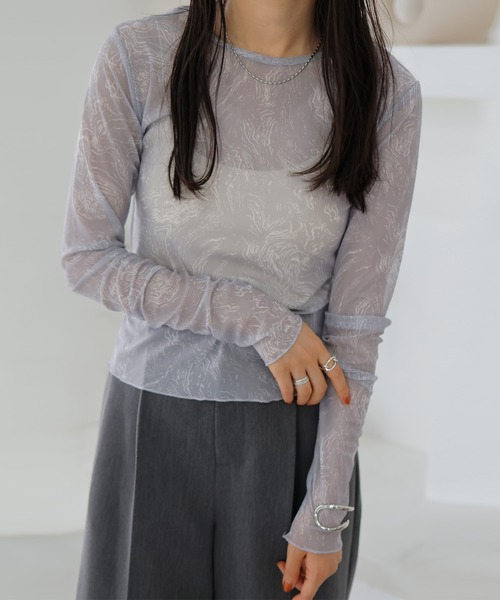 LIAN（リアン）の「マーブルプリント シアートップス（その他トップス・レディース・チャコールグレー/グレー・FREE）」の21枚目の写真