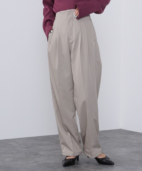 BEAMS HEART（ビームスハート）の「BEAMS HEART / ハイウエスト パンツ（スラックス・レディース・ブラウン系その他2/ブラック/グリーン系その他5・SMALL/MEDIUM）」の2枚目の写真