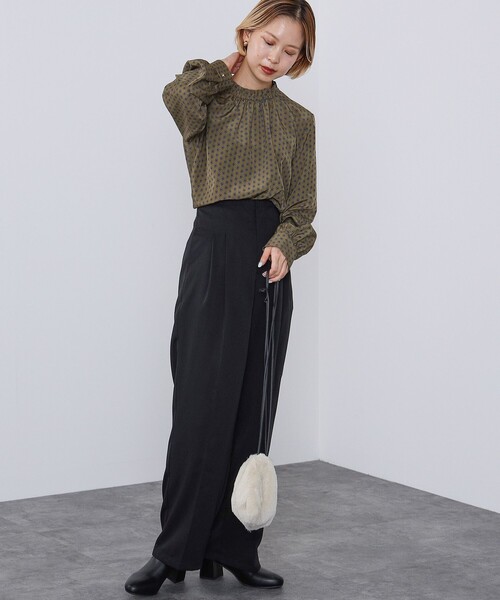 BEAMS HEART（ビームスハート）の「BEAMS HEART / ハイウエスト パンツ（スラックス・レディース・ブラウン系その他2/ブラック/グリーン系その他5・SMALL/MEDIUM）」の4枚目の写真